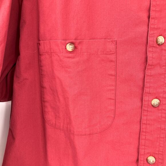 Orvis Red Roll Tab Long Sleeve Button Down Quilted Shoulder Shooting Shirt Top - Picture 7 of 9